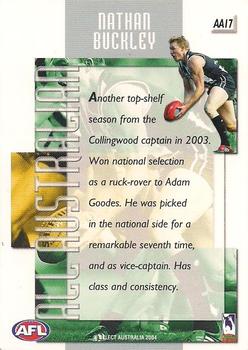 2004 Select Conquest - All Australian #AA17 Nathan Buckley Back